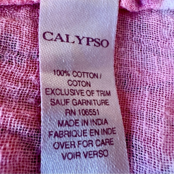 Calypso St Barth womens sz small boho tunic mini dress cover up pink tie dye - Picture 12 of 15